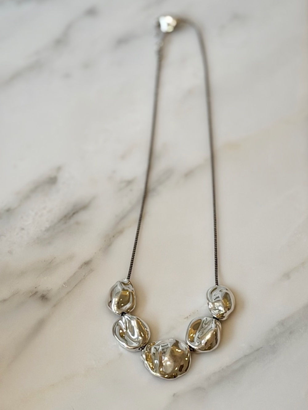 Vintage Israeli 925 Sterling Silver Modernist Statement Necklace Sculptural NWT